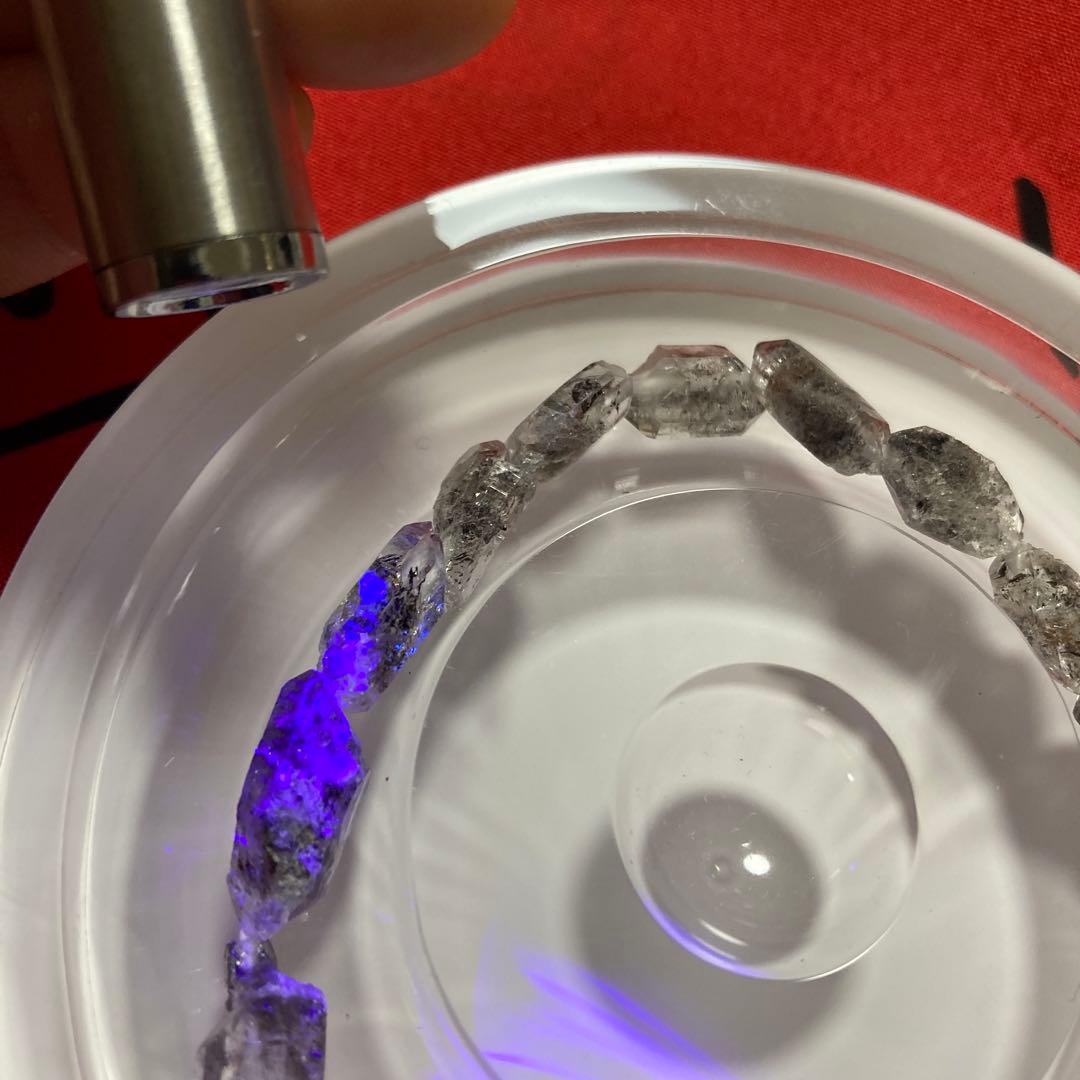 オイルインハーキマーダイヤモンド×モリオン×水晶 天然石 開運・厄除けブレス
