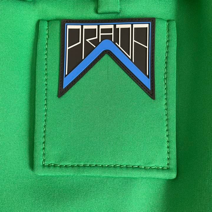 PRADA 巻きスカート フリル ベルト グリーン ロゴ | givebacktickets.com