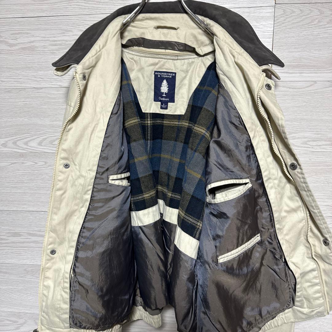 90s Roundtree & Yorke ライナー 中綿 襟革 カバーオール 90s Roundtree & Yorke ライナー 中綿 襟革 カバーオール