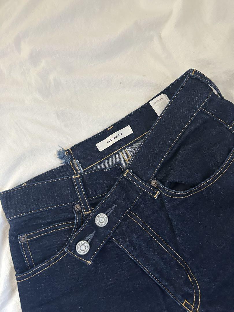 【美品】moussy CROSS WAIST WIDE STRAIGHT
