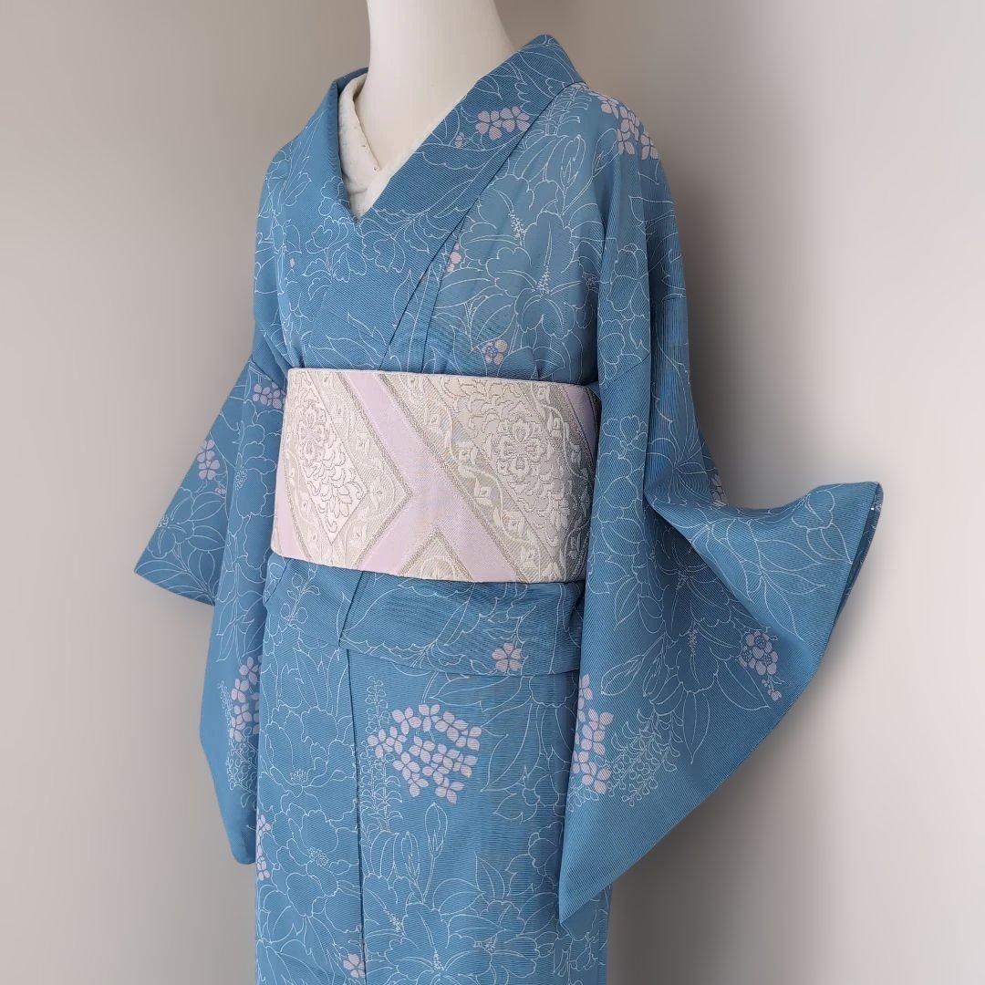【三花】美品　洗える着物　絽　訪問着　辻ヶ花　緑　一つ紋　リサイクル　リユース 三花】洗える着物 絽 夏着物 単衣 リサイクル リユース - メルカリ