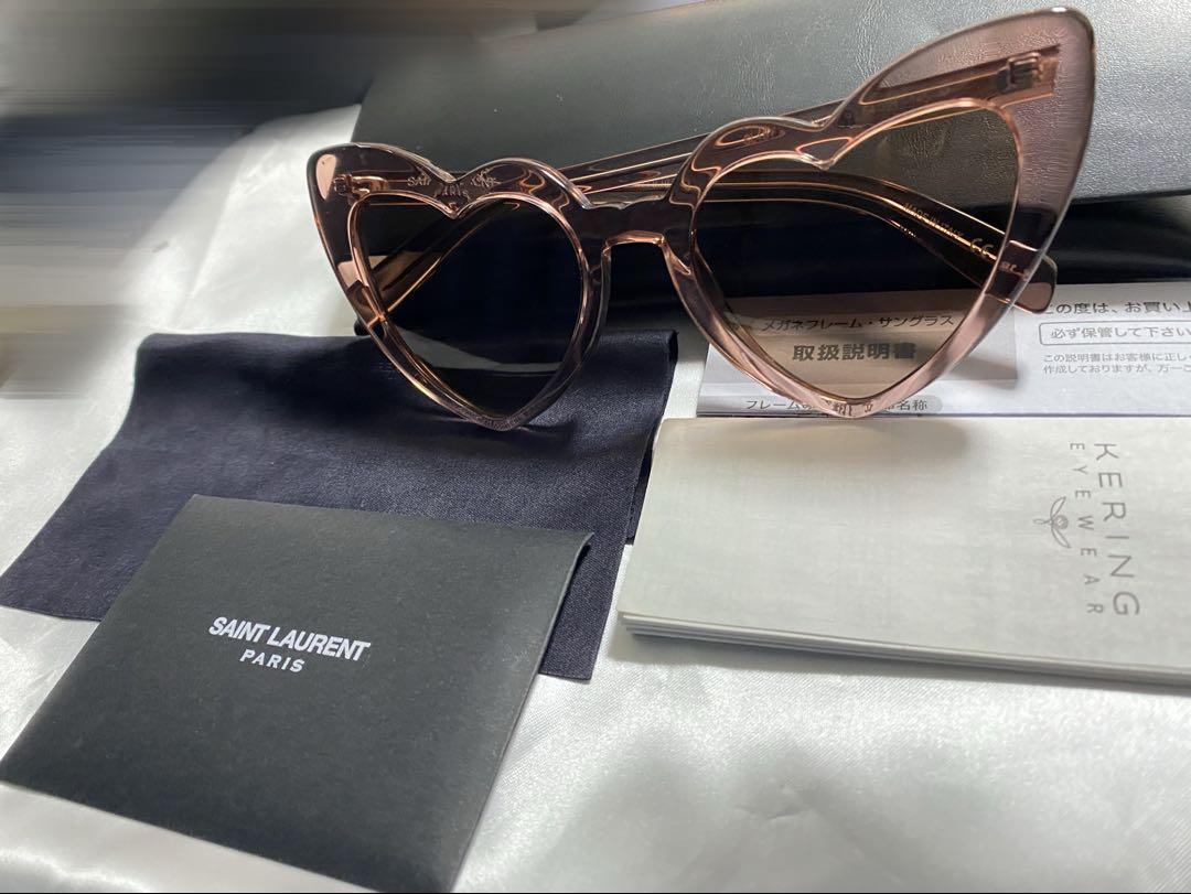 【希少】SAINT LAURENT LOULOU ハートサングラス ピンク