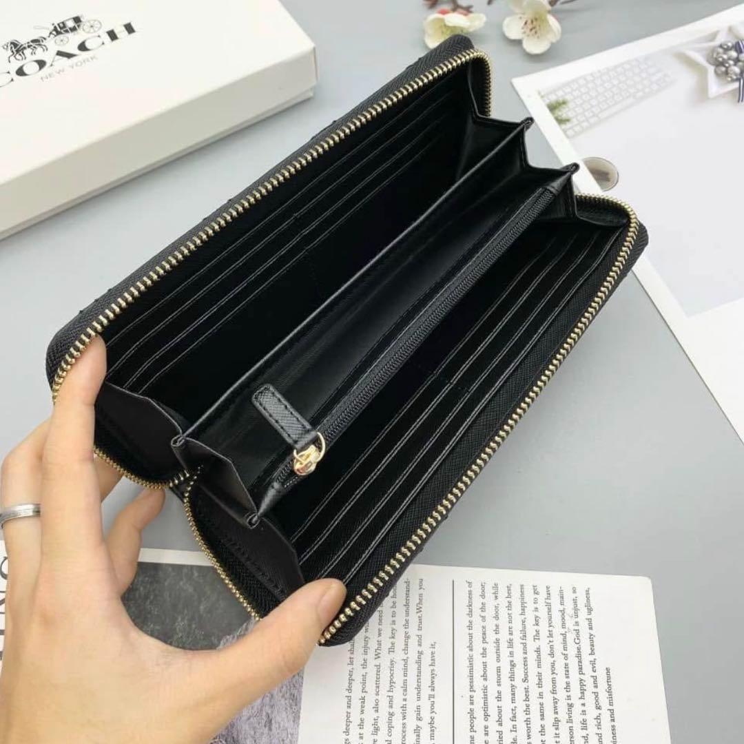 残りわずか】COACH コーチ 財布 希少 キルティング ブラック