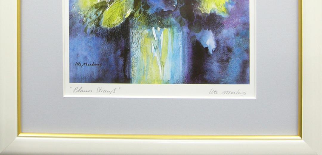 作者不詳 絵画 アートポスター 静物画 縁起物 紫陽花の青い花