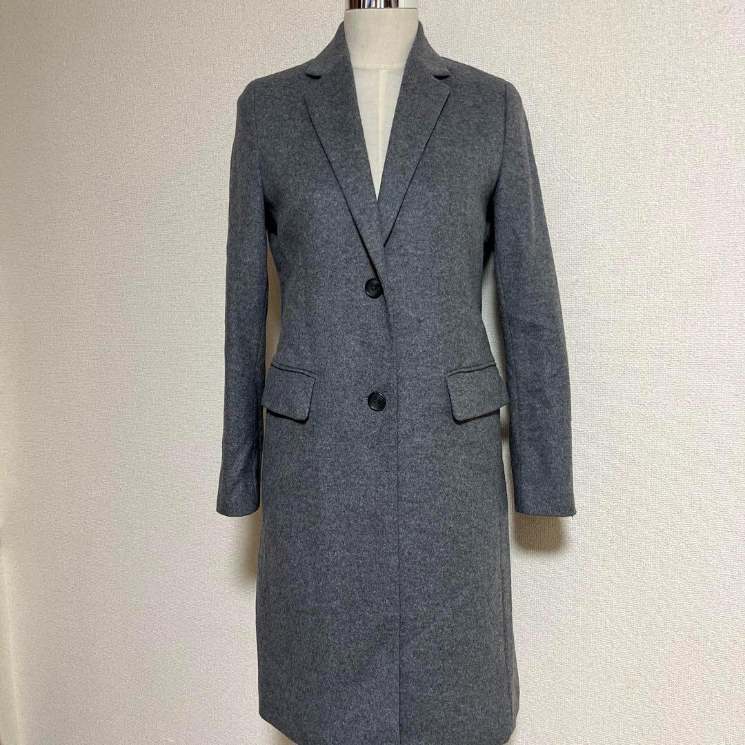 美品 ユニクロ カシミヤ毛シングルチェスターコート S UNIQLO