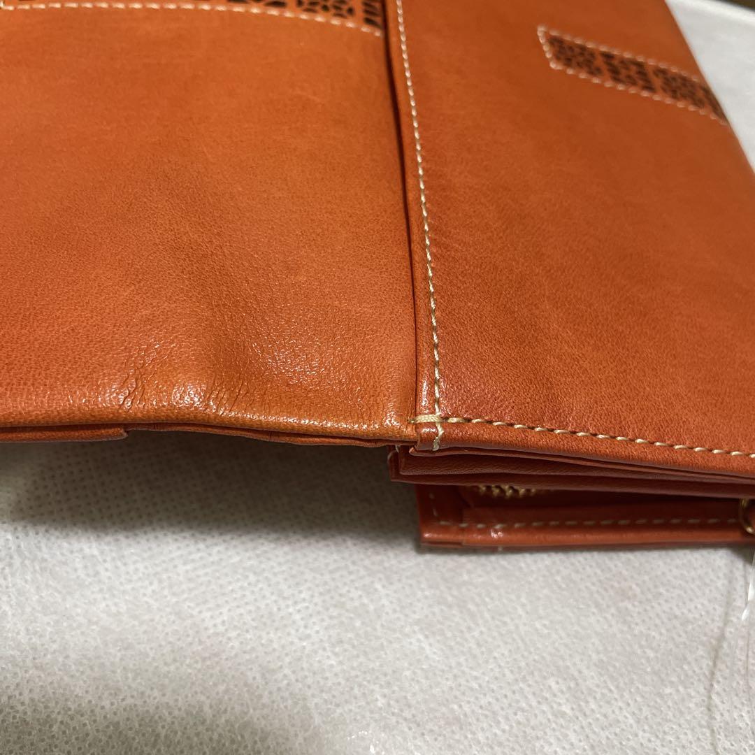 未使用　ダコタ Dakota コッチャ 財布 かぶせ　レザー 貝殻