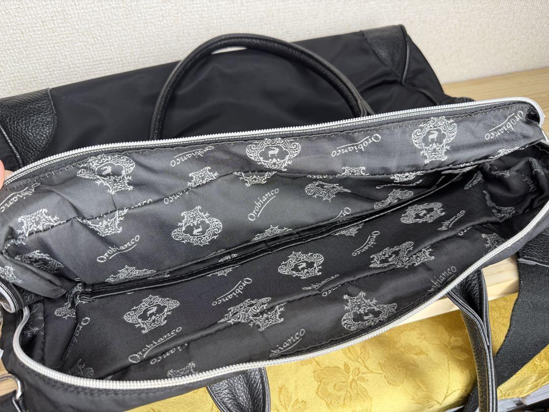Orobianco オロビアンコ　ビジネスボストンバッグ　黒　ショルダー　肩掛け
