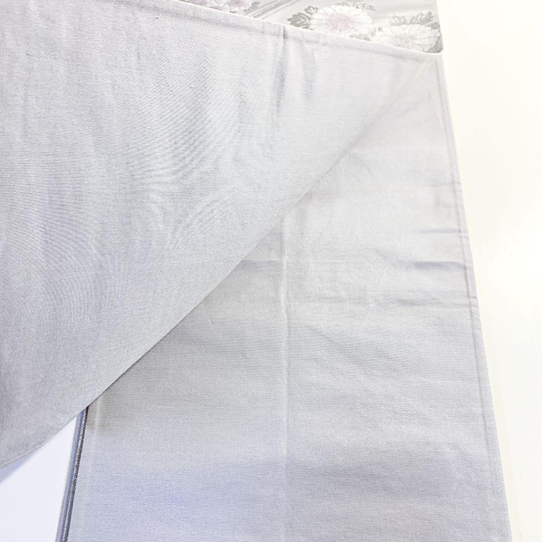100%新品限定SALE 2m356 袋帯 絹 着物 銀色 白 紫 花柄 和装 q20aL-m93802042276 お得人気