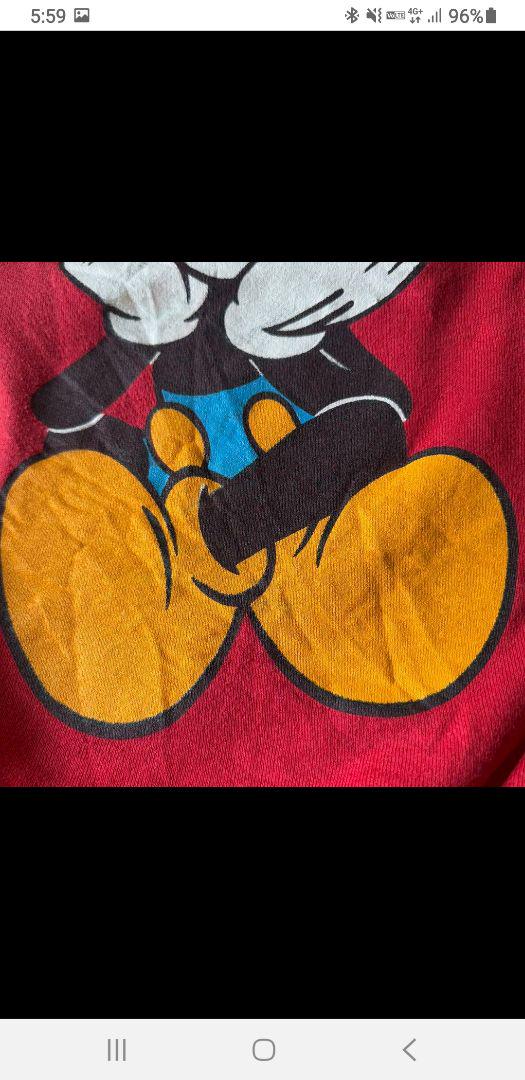 【90年代USA製】ディズニー ミッキー スウェット 青パン お座り ビンテージ