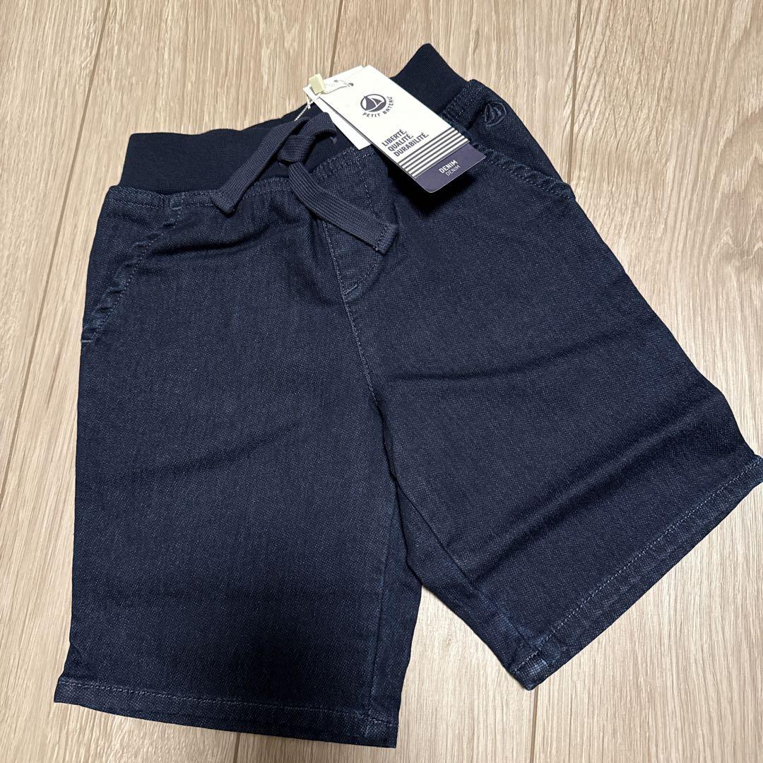プチバトー　デニム風スェットバミューダパンツ
