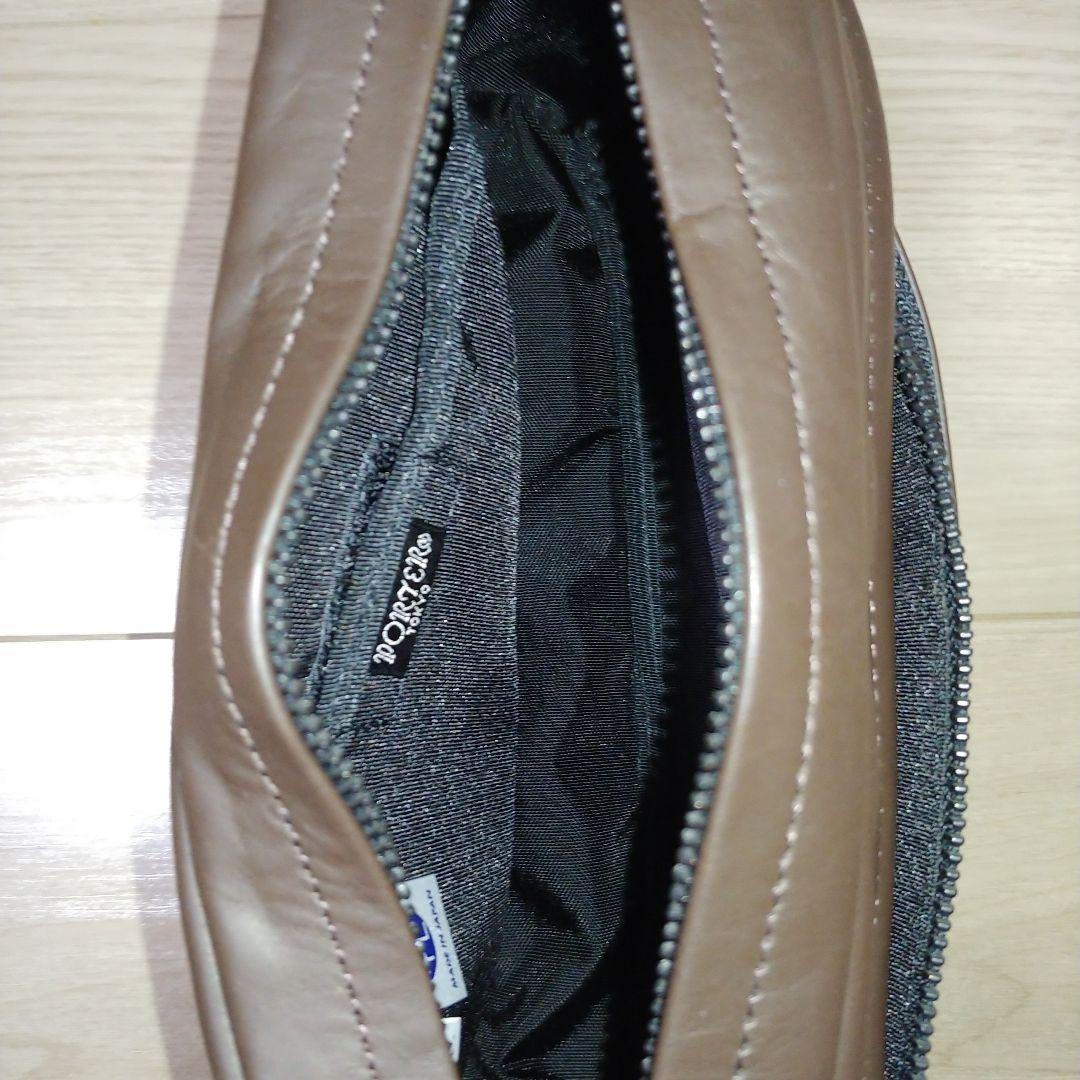 【美品】吉田カバン　ポーター　ダークブラウン 　レザー 　クラッチバッグ