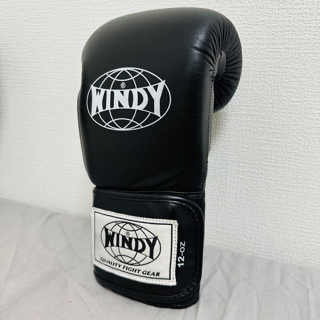 WINDY ボクシンググローブ 黒 12oz オンス 本革