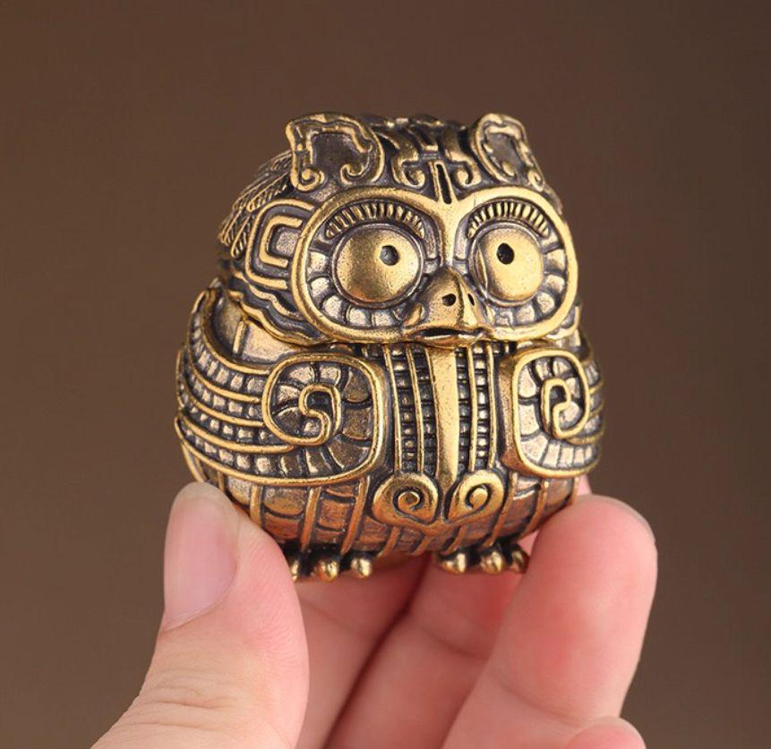銅製 かぼちゃ灰皿 香炉 装飾品 工芸品 美術品 置物 銅製 フクロウ香炉 薫る香炉 灰皿 装飾品 工芸品 置物 - メルカリ