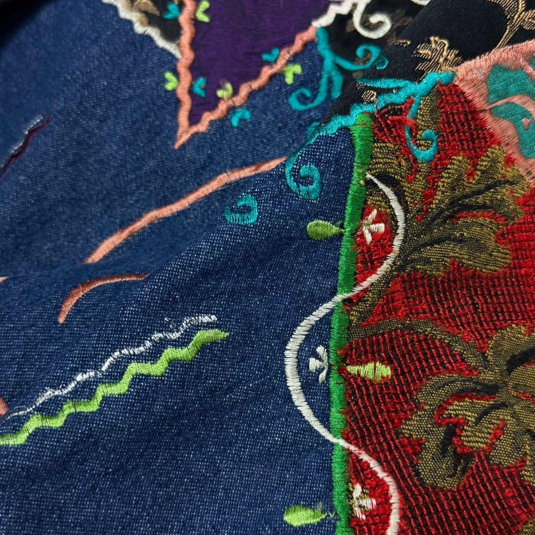 刺繍 パッチワーク デザイン デニムジャケット S790 刺繍 パッチワーク デザイン デニムジャケット S790