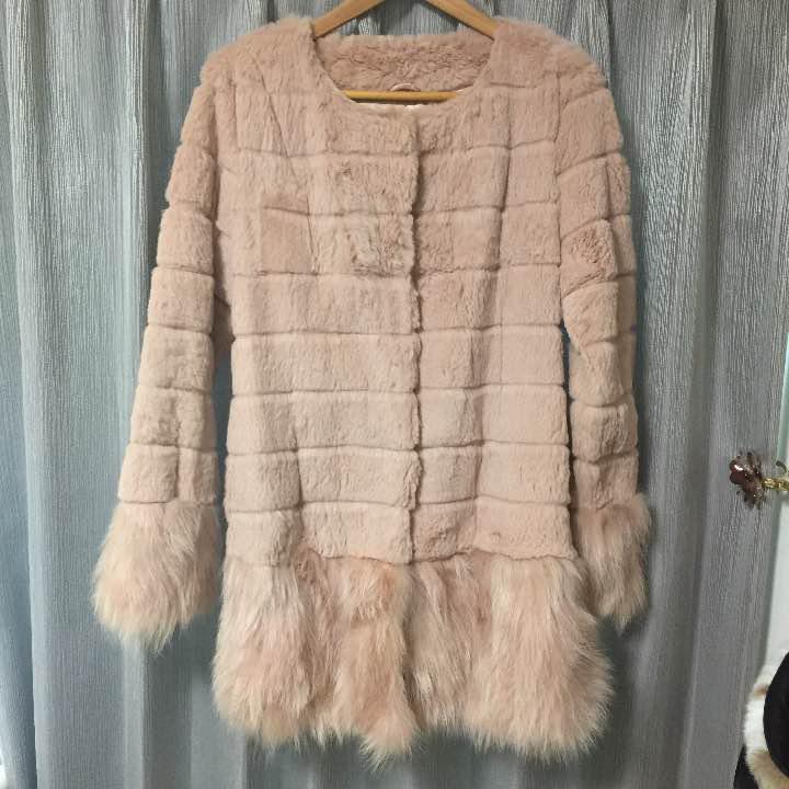 ピンクベージュ 毛皮 コート