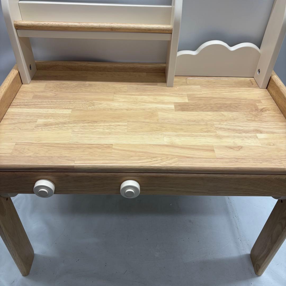 上棚付き キッズデスク チェアセット ナチュラル×アイボリー MARWIL-DEMENAGEMENTS_CH