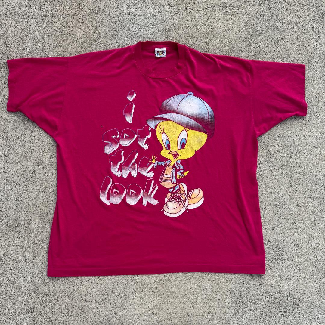 レア] 90s Tweety トゥイーティーTシャツ シングルステッチ