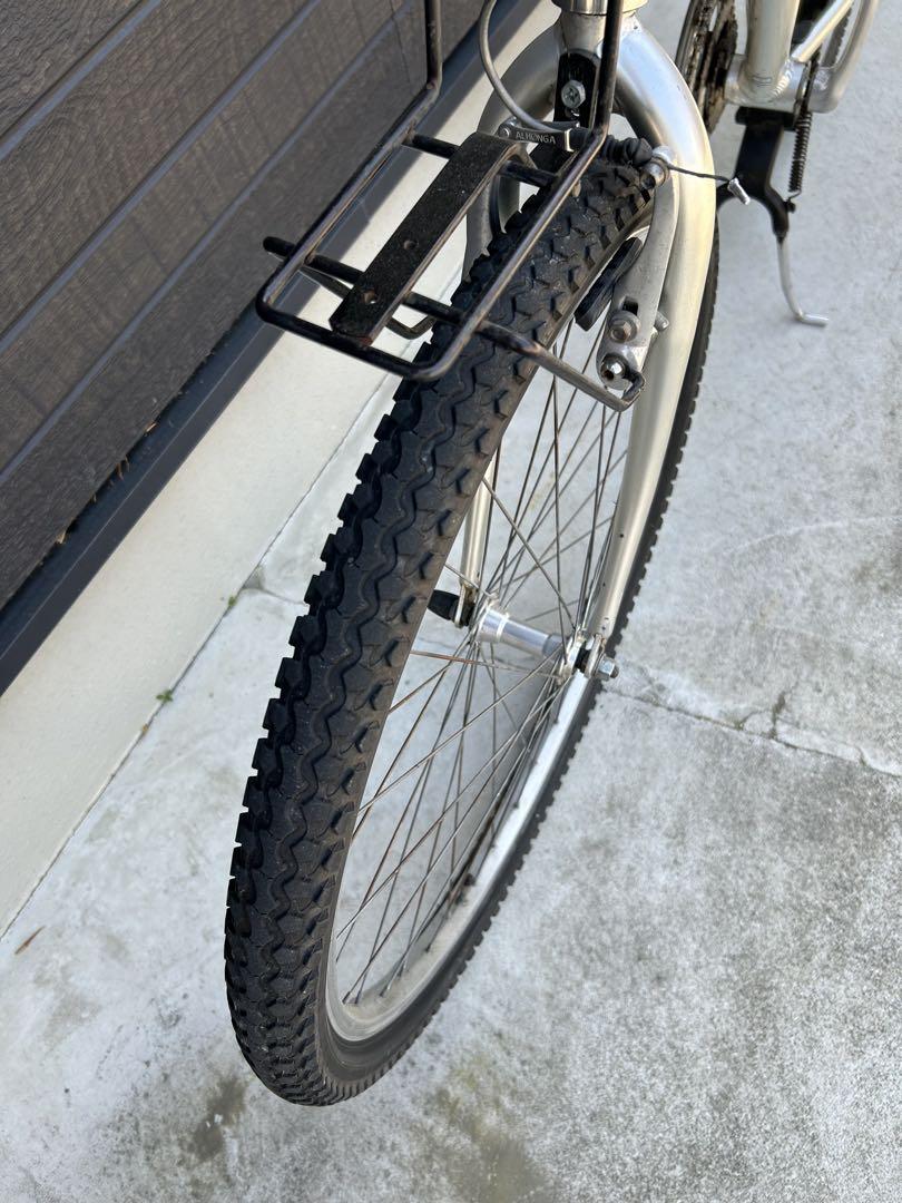 CAPTAIN STAG (折りたたみ自転車 アルミ　シルバー 26インチ、軽い