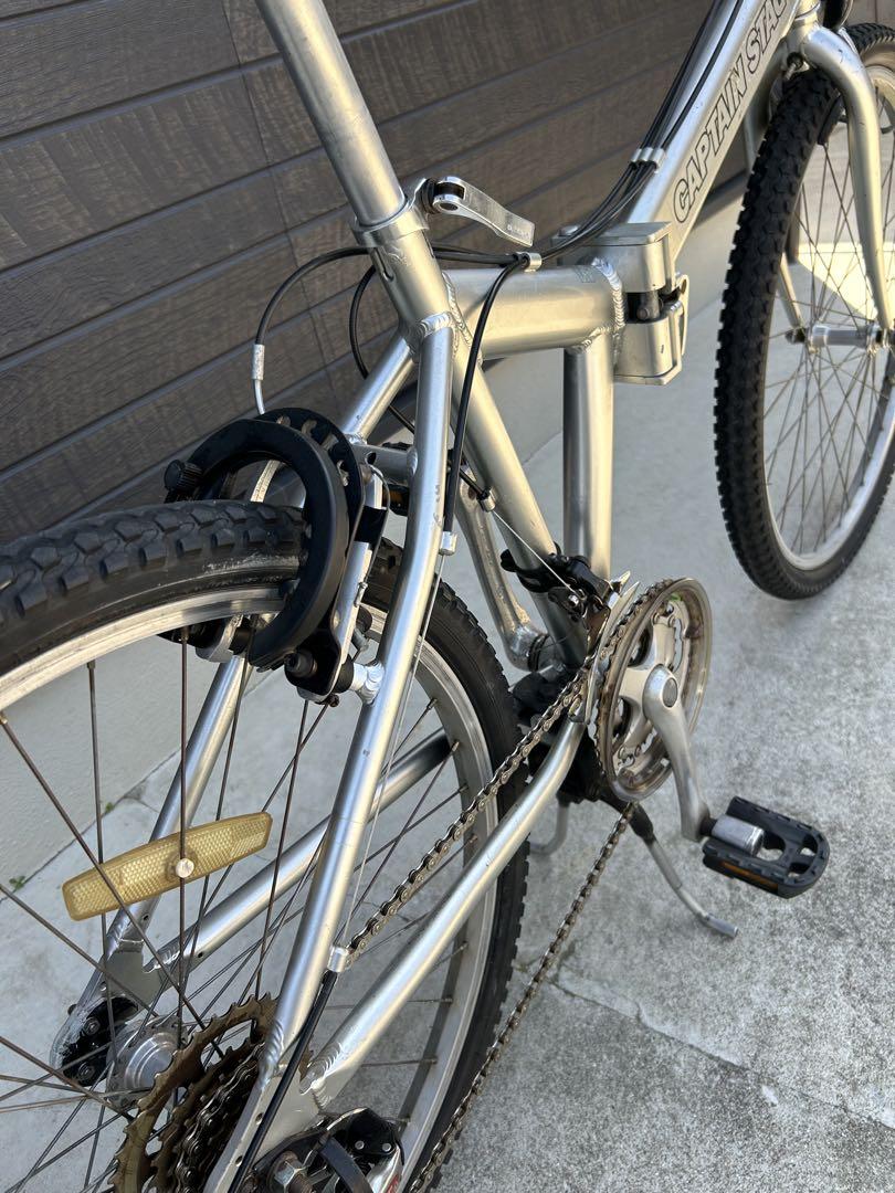CAPTAIN STAG (折りたたみ自転車 アルミ　シルバー 26インチ、軽い