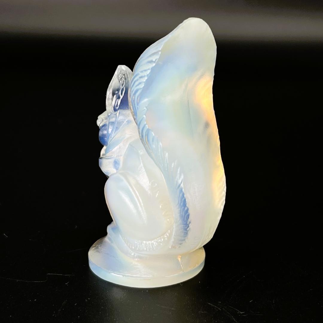 美品 サビノ フランス オパルセントガラス 栗鼠 リス フィギュ