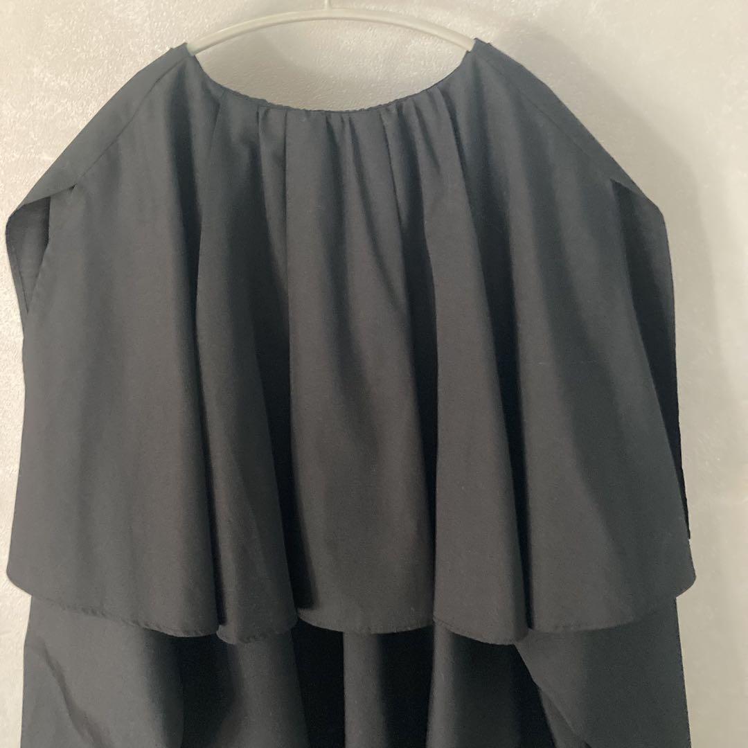 【新品、本物、当店在庫だから安心】 美品 cen. ケープ ラッフル フリル チュニックオーバーブラウス トップス