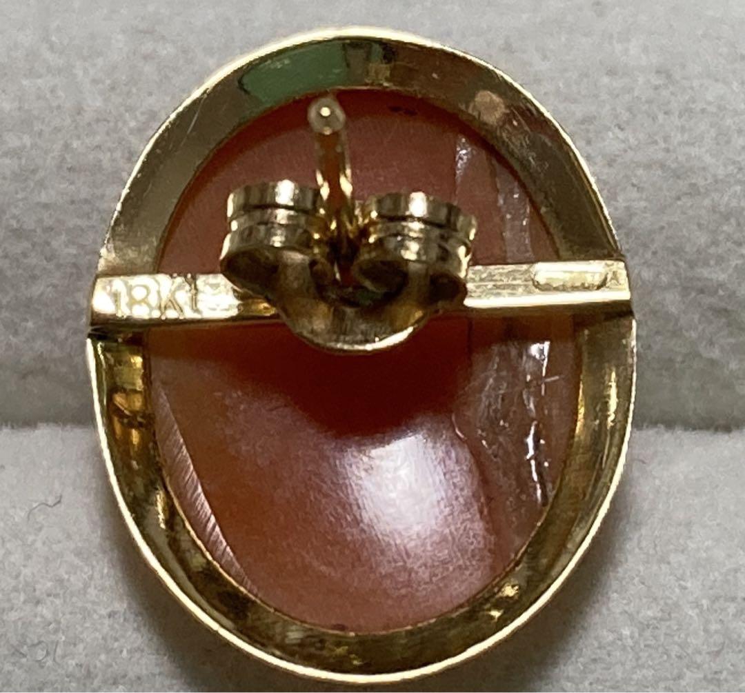 ピアス　両耳用　カメオ　 750 18kt