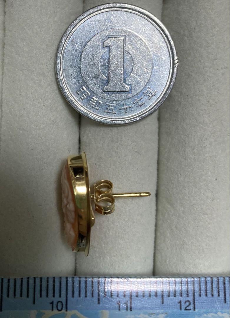 ピアス　両耳用　カメオ　 750 18kt