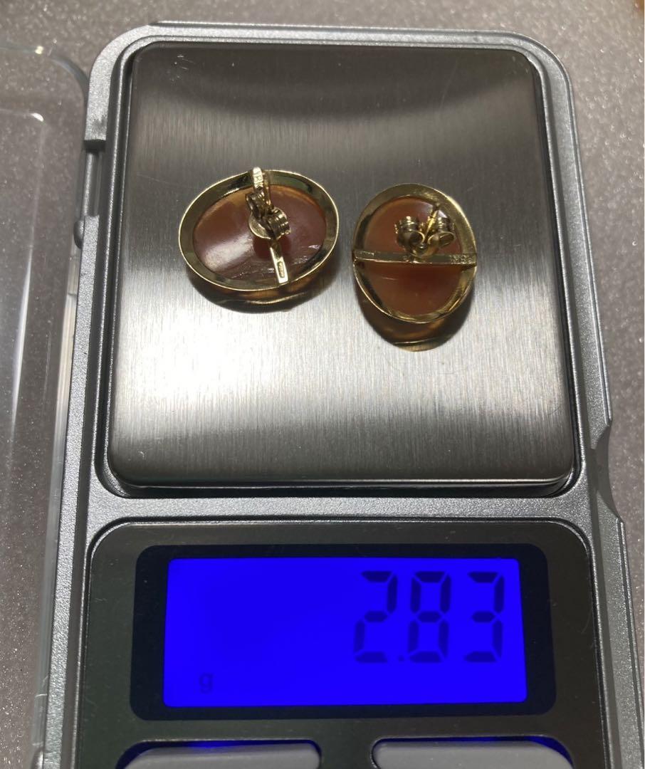 ピアス　両耳用　カメオ　 750 18kt