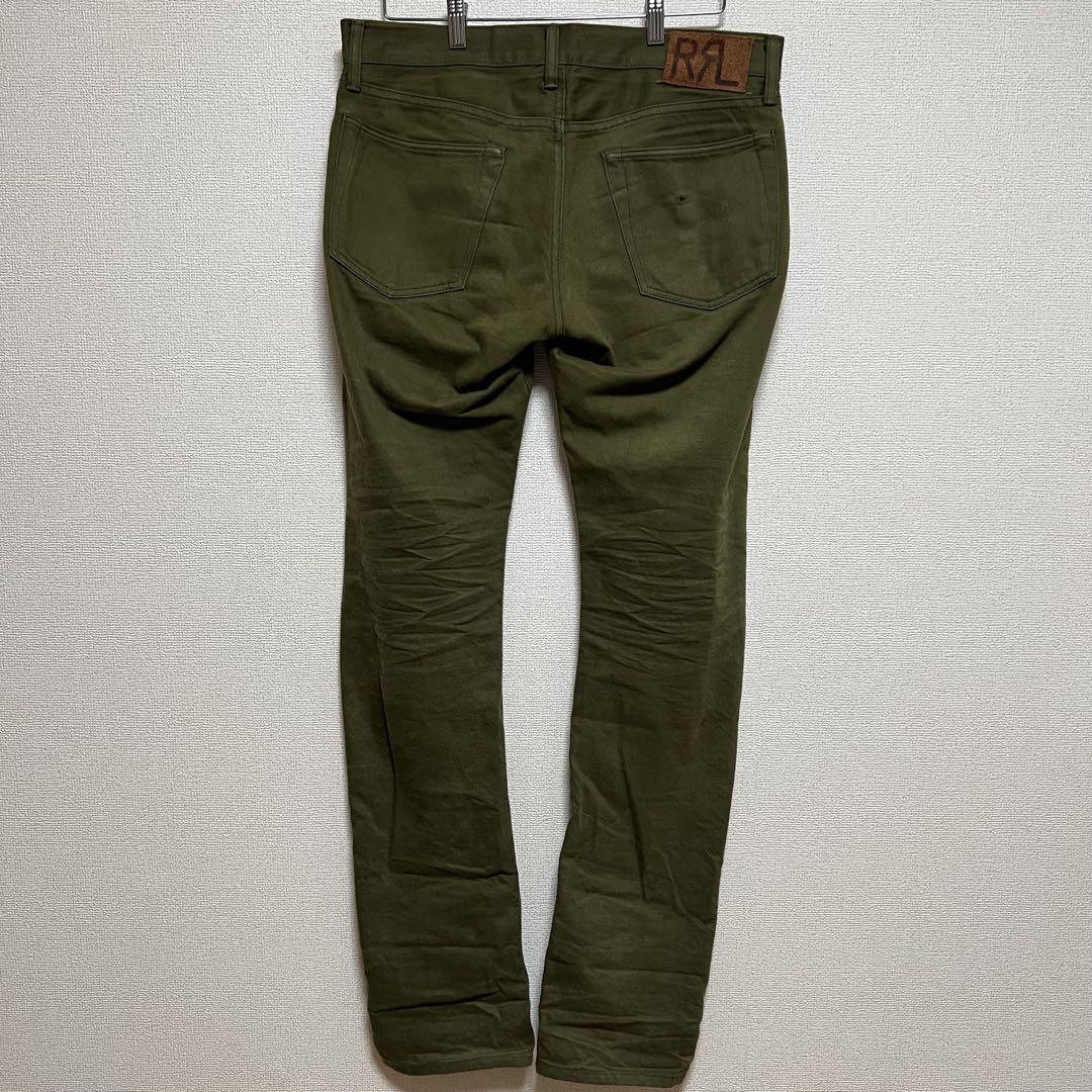 USA製 RRL ダブルアールエル USED加工 オリーブカラー デニム
