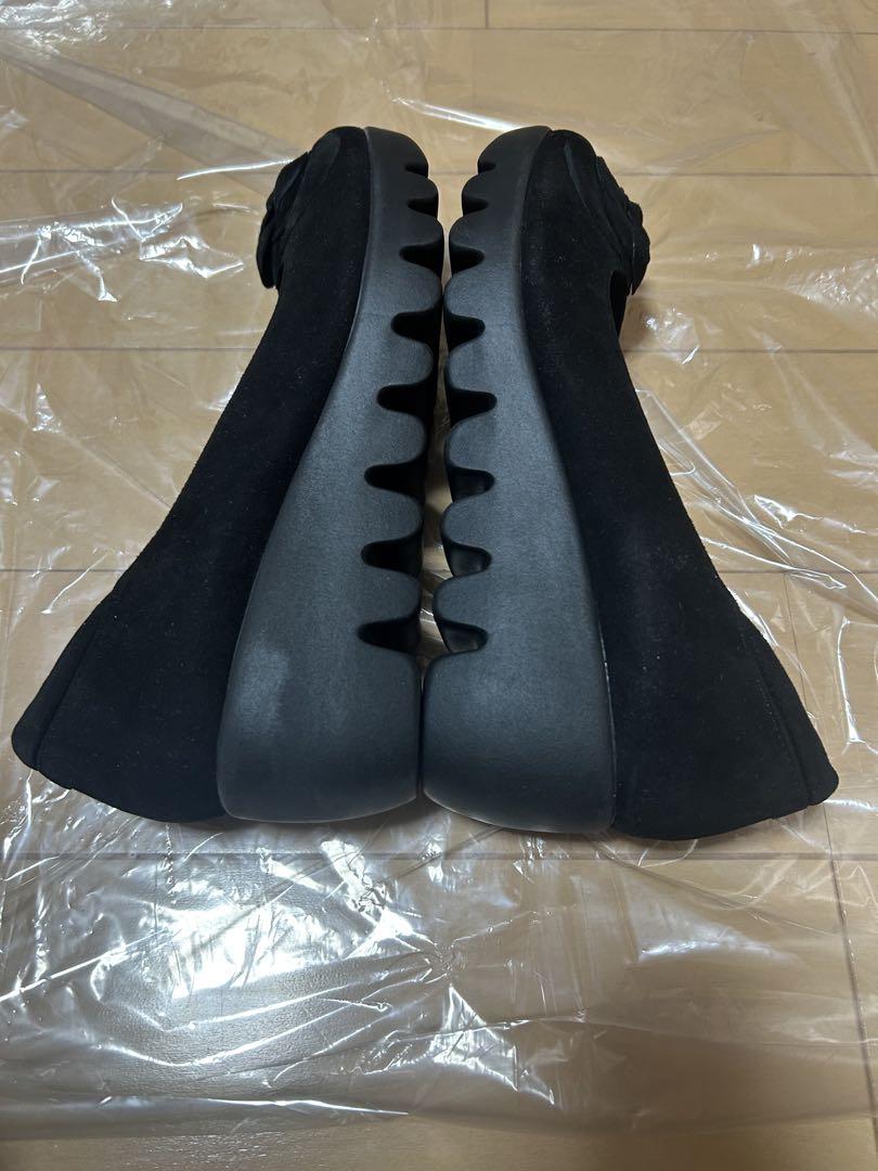 未使用級　ヒルズアヴェニュー ウェーブソール スエードカメリア ブラック黒