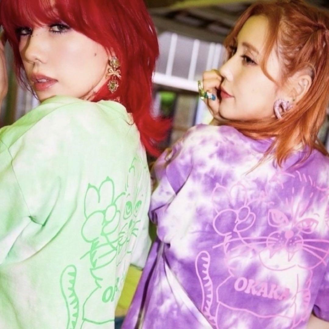 紫のタイダイ半袖Tシャツ OKAKA