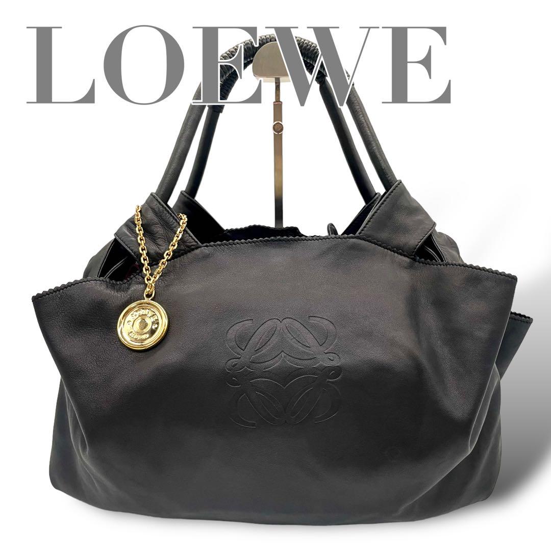 美品 LOEWE ロエベ ナッパアイレ アナグラム レザー トート 美品 LOEWE ロエベ ナッパアイレ アナグラム レザー トート