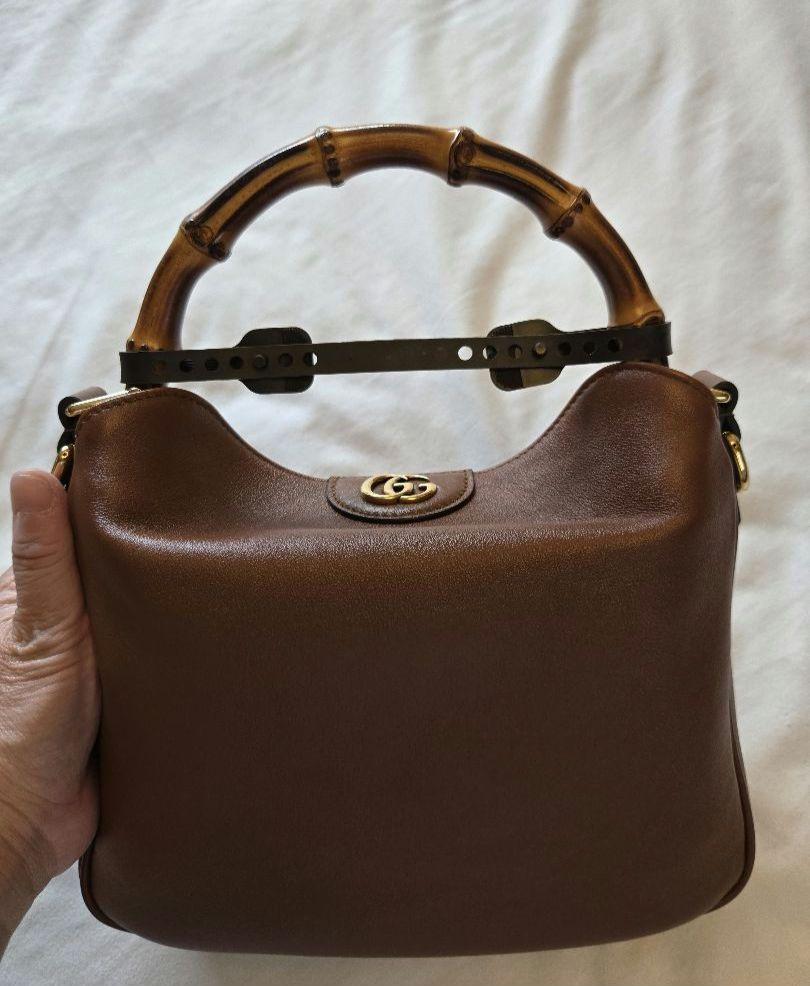 GUCCI ブラウンレザー ショルダーバッグ