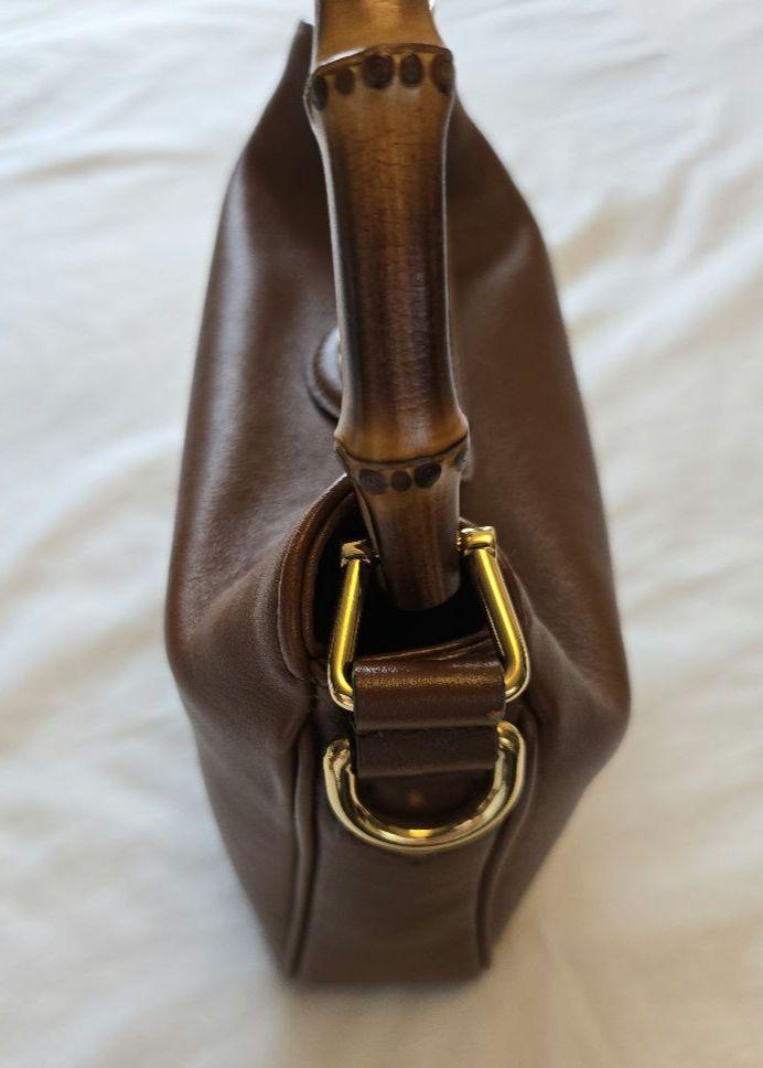 GUCCI ブラウンレザー ショルダーバッグ