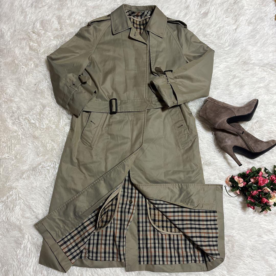 【美品】DAKS トレンチコート ライナー ベルト付き 裏チェック