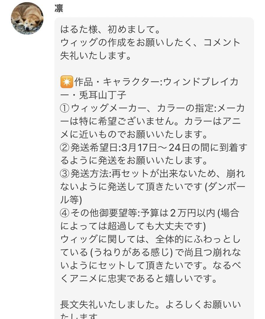凛様 オーダー品ウィッグ