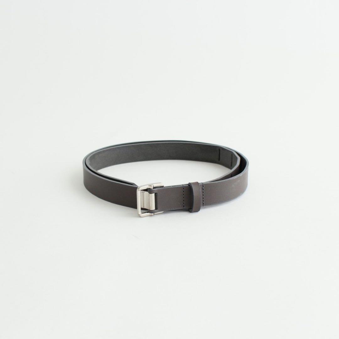 【YOKE】Narrow Leather Belt(GREY)