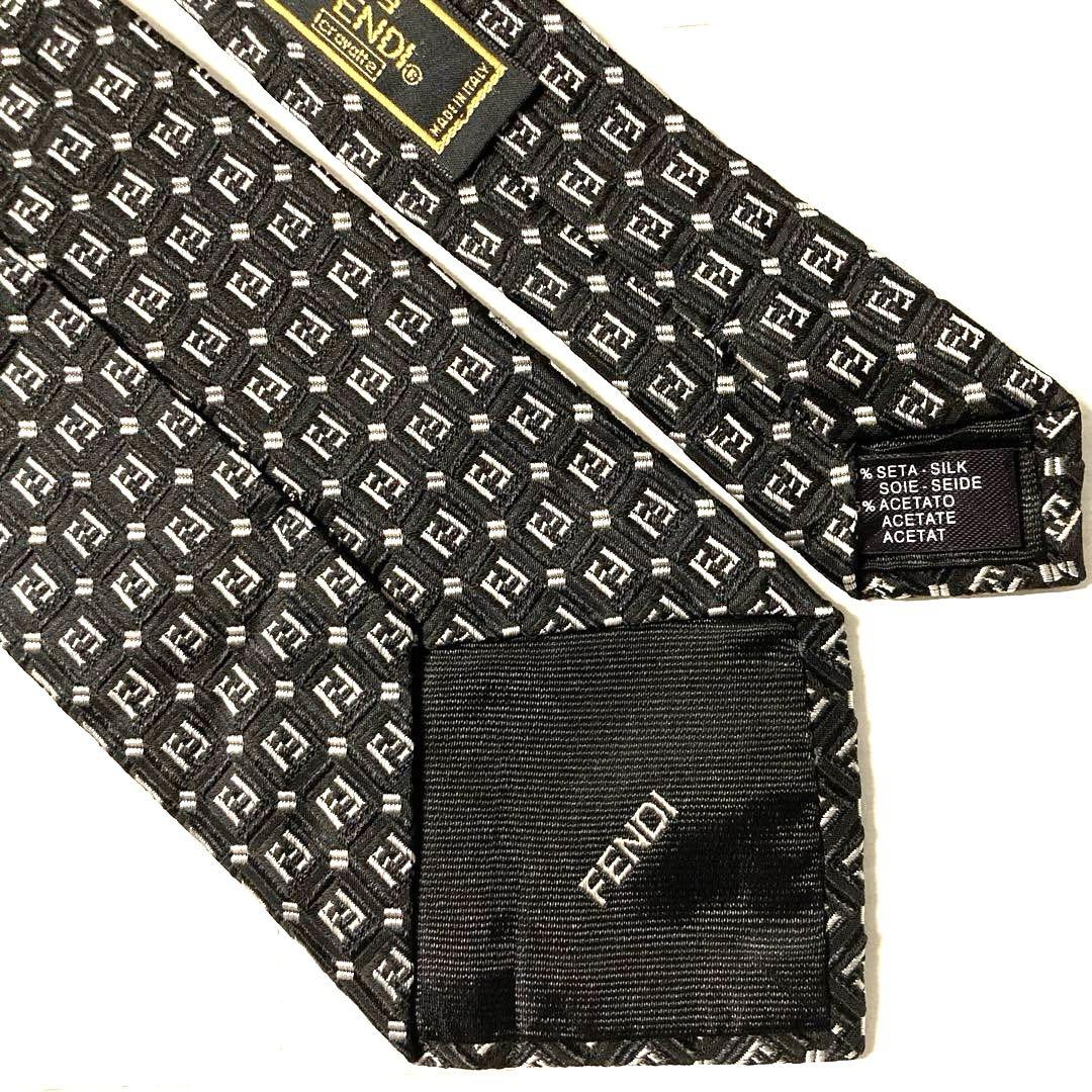 FENDI フェンディ　ネクタイ　ズッカ柄　FFロゴ　ジャガード