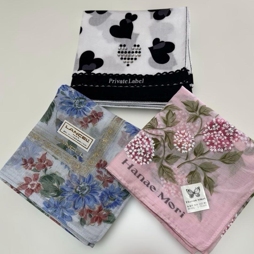 ハンカチ3枚セット LANCEL Private Label ハナエモリ - メルカリ