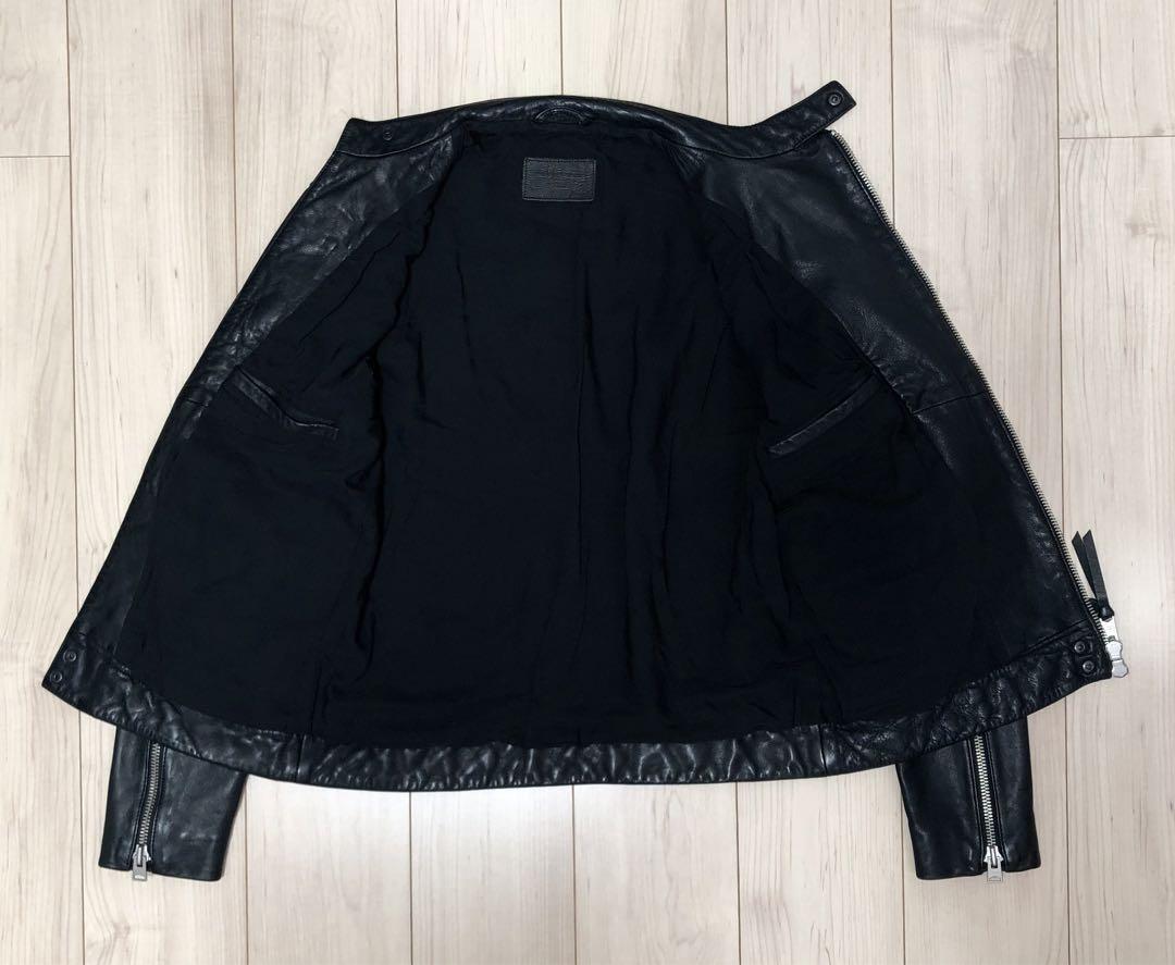 S 良品 ALLSAINTS レザージャケット シングルライダース 黒 ブラック