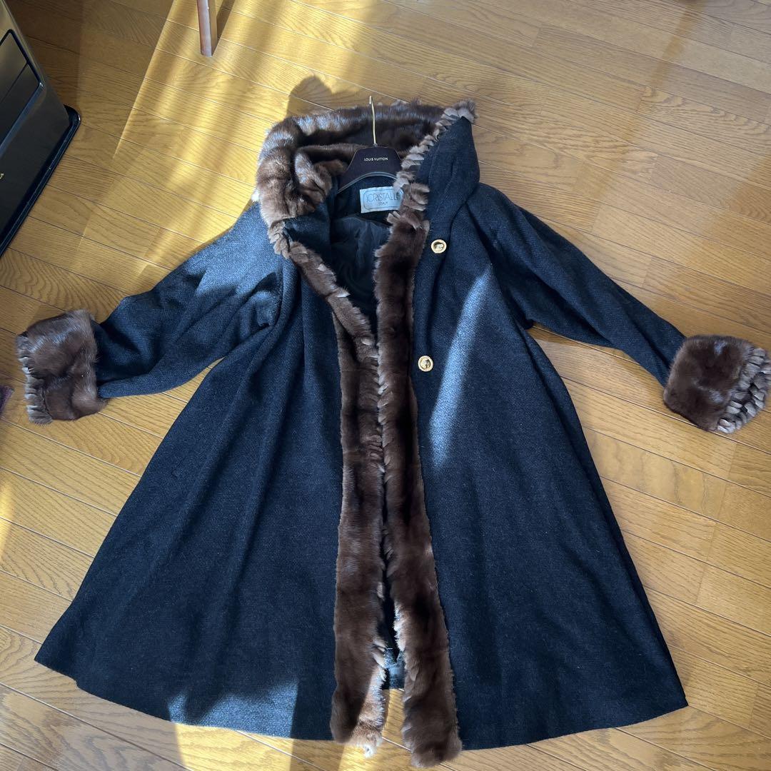 アイクリスタリー ICRISTALLI コート カシミア ミンク ファー