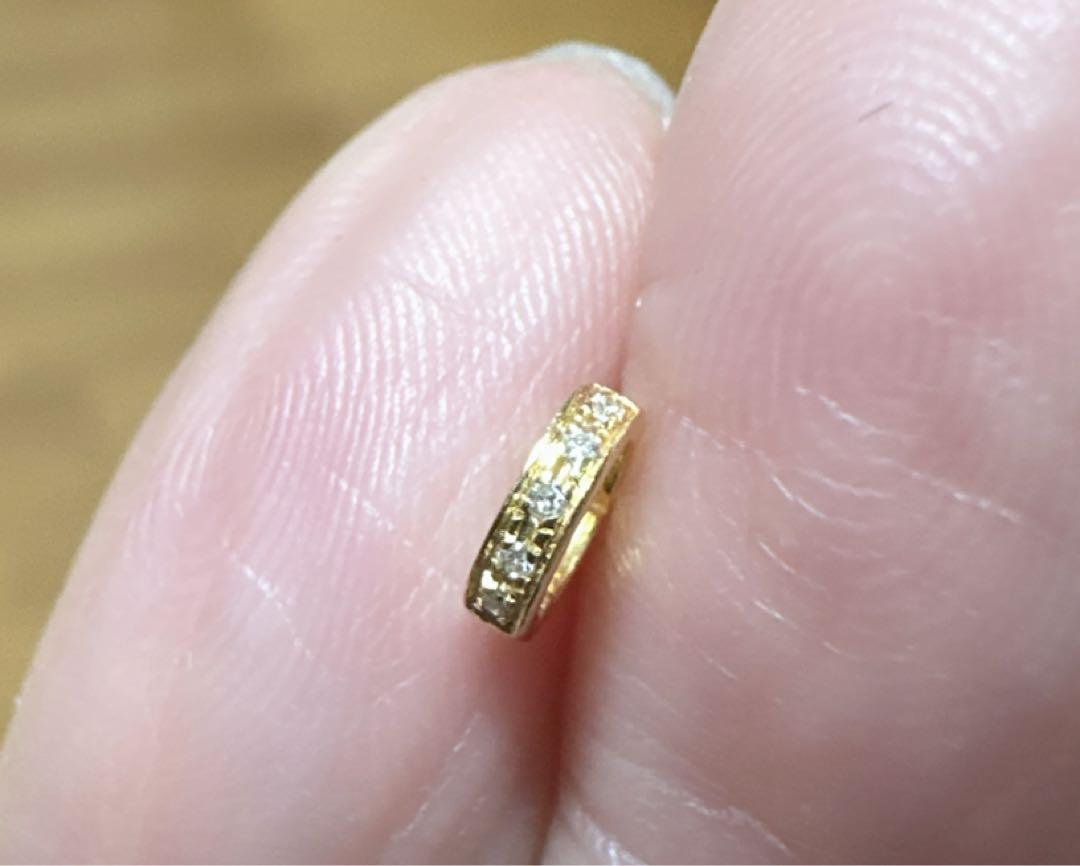 AU 750 18K金ゴールドアフリカ産天然ダイヤモンド付き 万能パーツ留め金钮