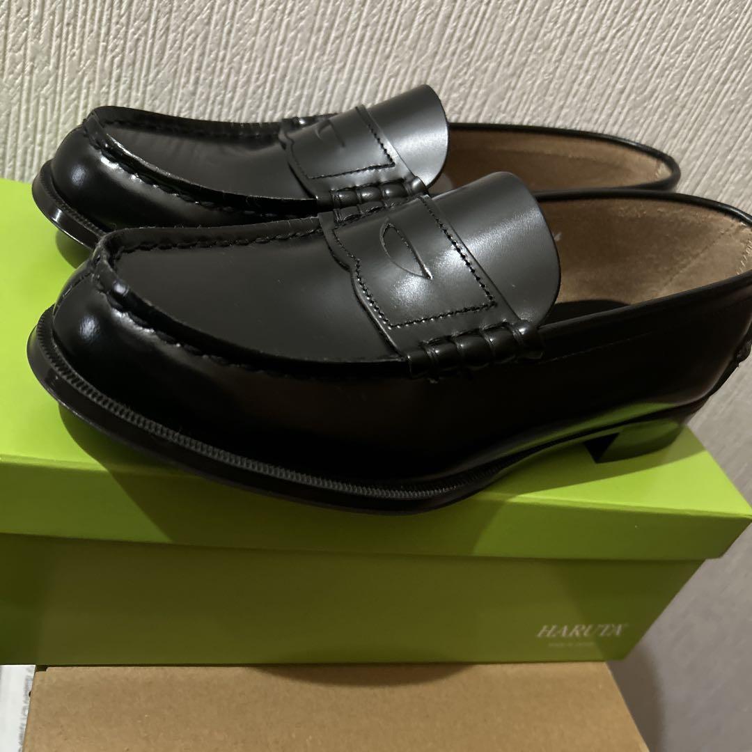 HARUTA ブラック ローファー　本革　２４cm 黒　304