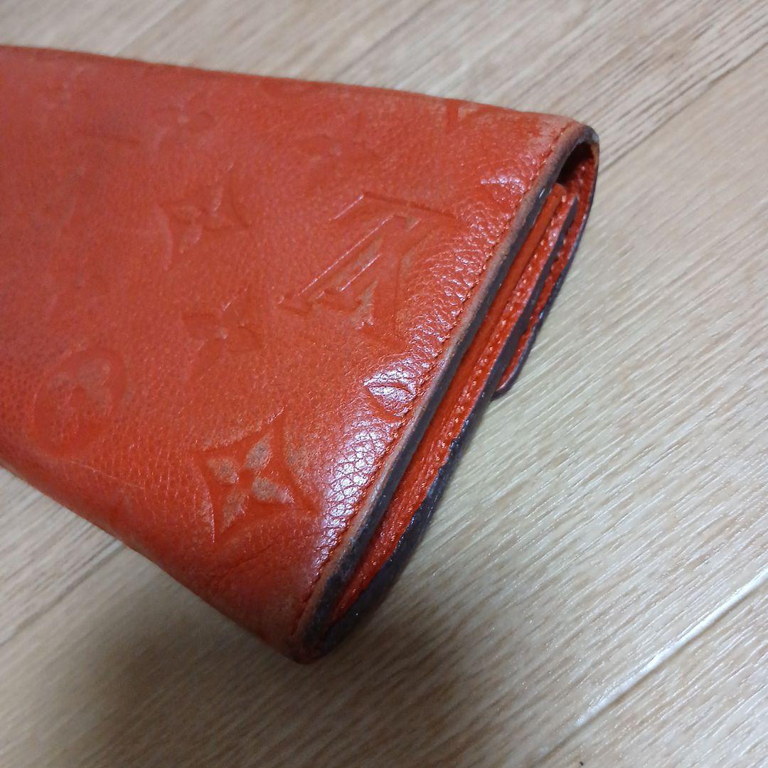 ルイヴィトン　長財布　アンプラント　レッド　赤　難アリ