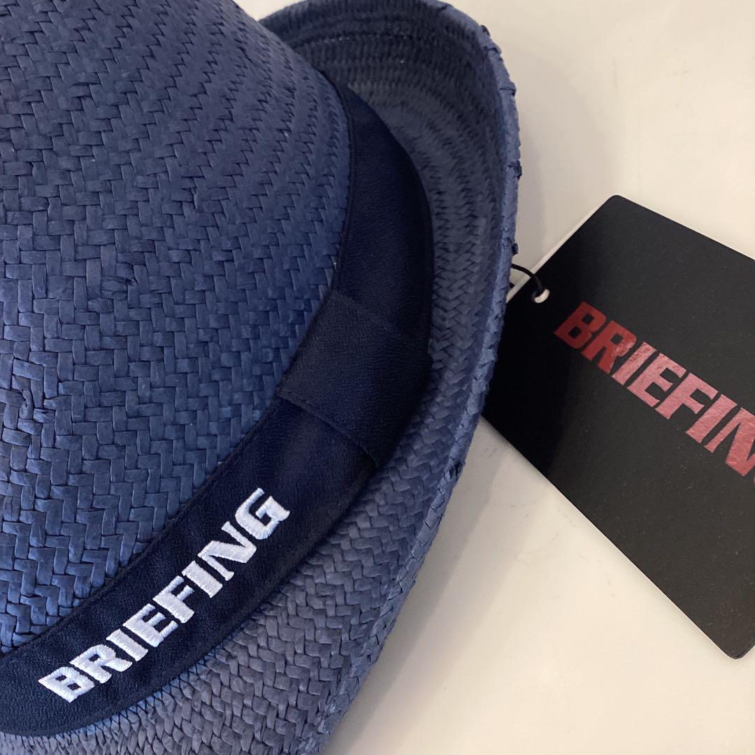 BRIEFING - MENS STRAW CAP / ロゴ ストローキャップ ネイビー