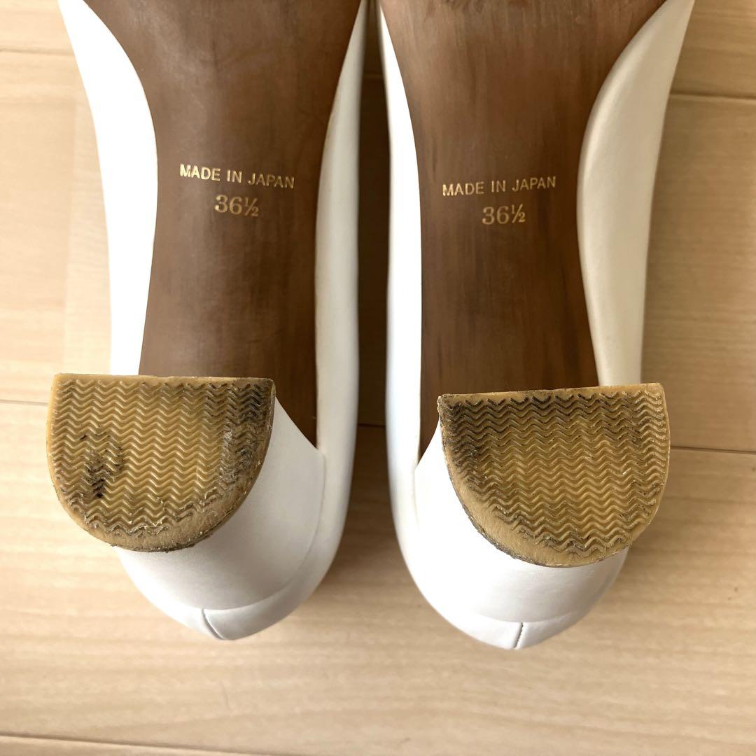 UNITED ARROWS ホワイト ポインテッドトゥ パンプス　サイズ36.5