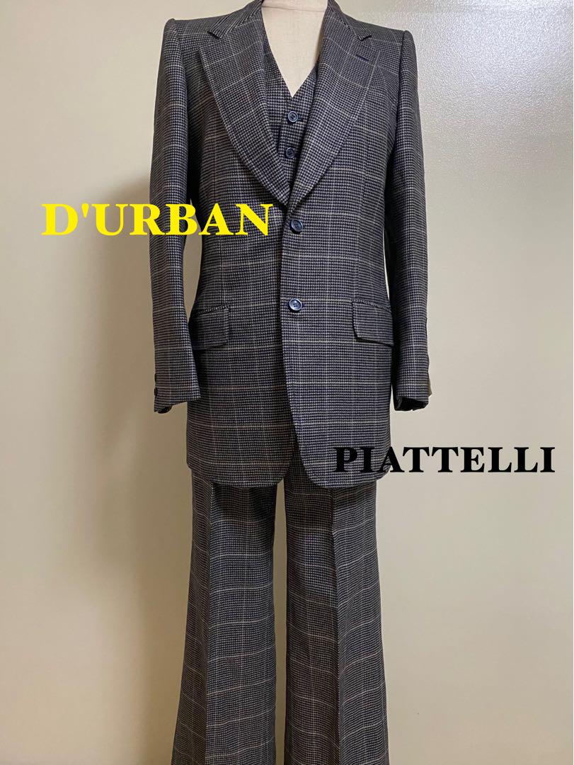 D'URBAN PIATTELLI チェック柄スーツ　スリーピース