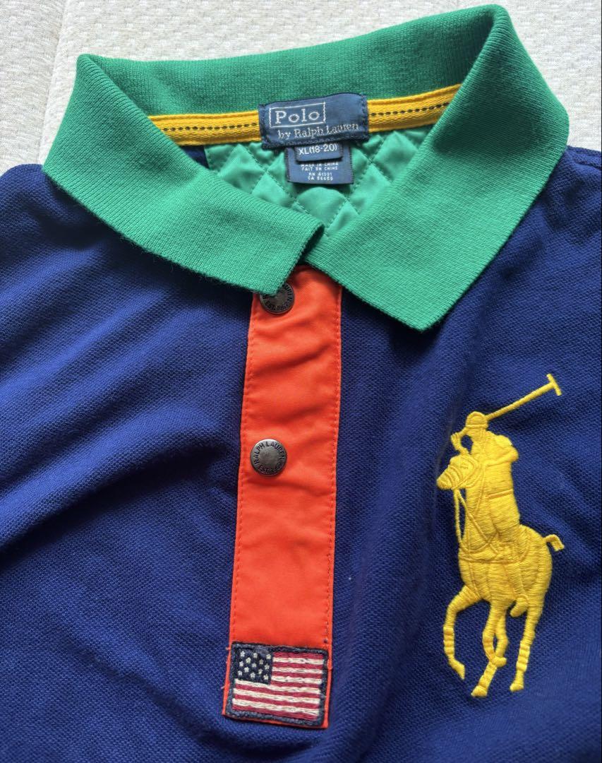 Polo by Ralph Lauren ビッグポニー フルジップ LL星条旗 入手困難 ポロラルフローレン 刺繍 ビッグポニー JPN USA 日の丸