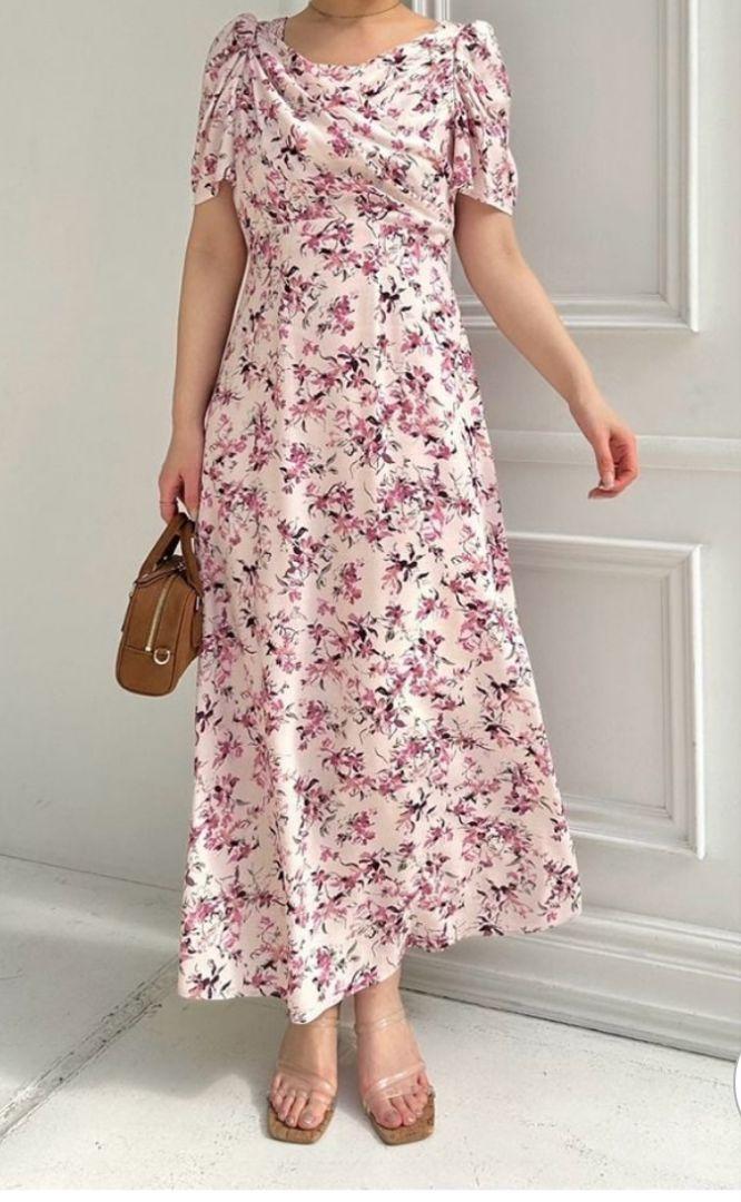 SNIDEL（新品・未使用）レーヨンカシュクールプリントワンピース　サイズ2