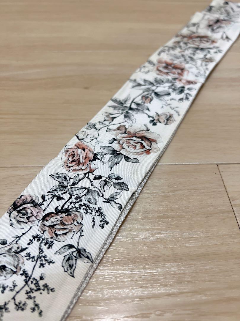 Christian Dior 花柄 グレー スカーフ ミッツァ